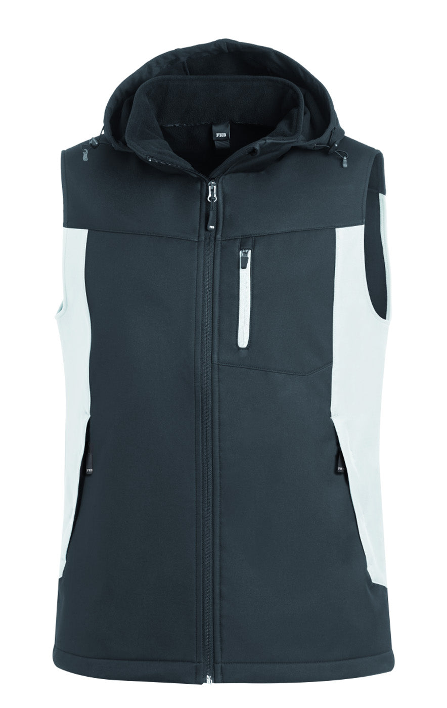 FHB JUSTUS Softshellweste weiß/anthrazit