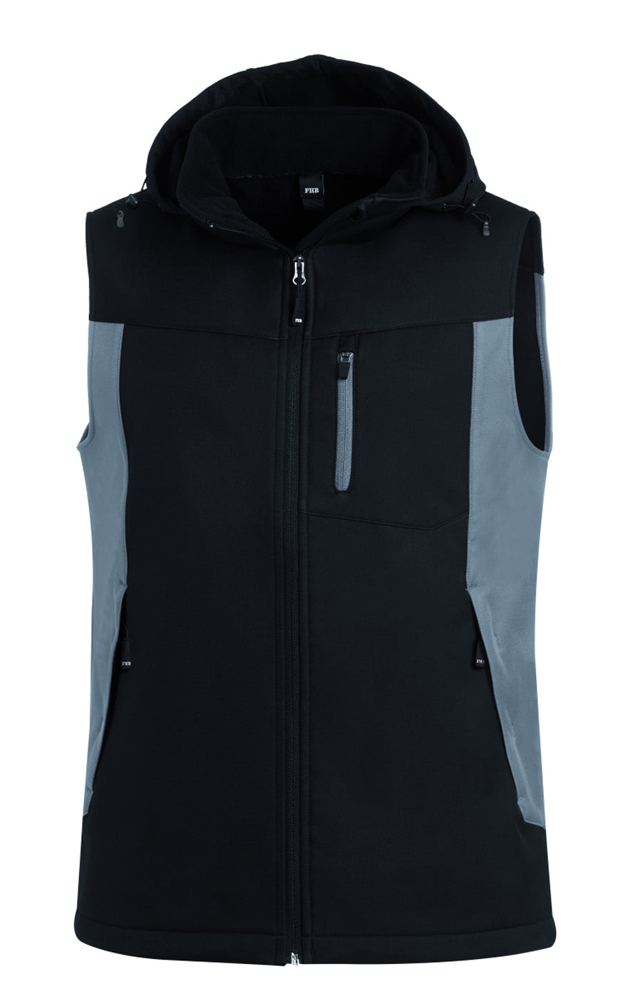FHB JUSTUS Softshellweste grau/schwarz