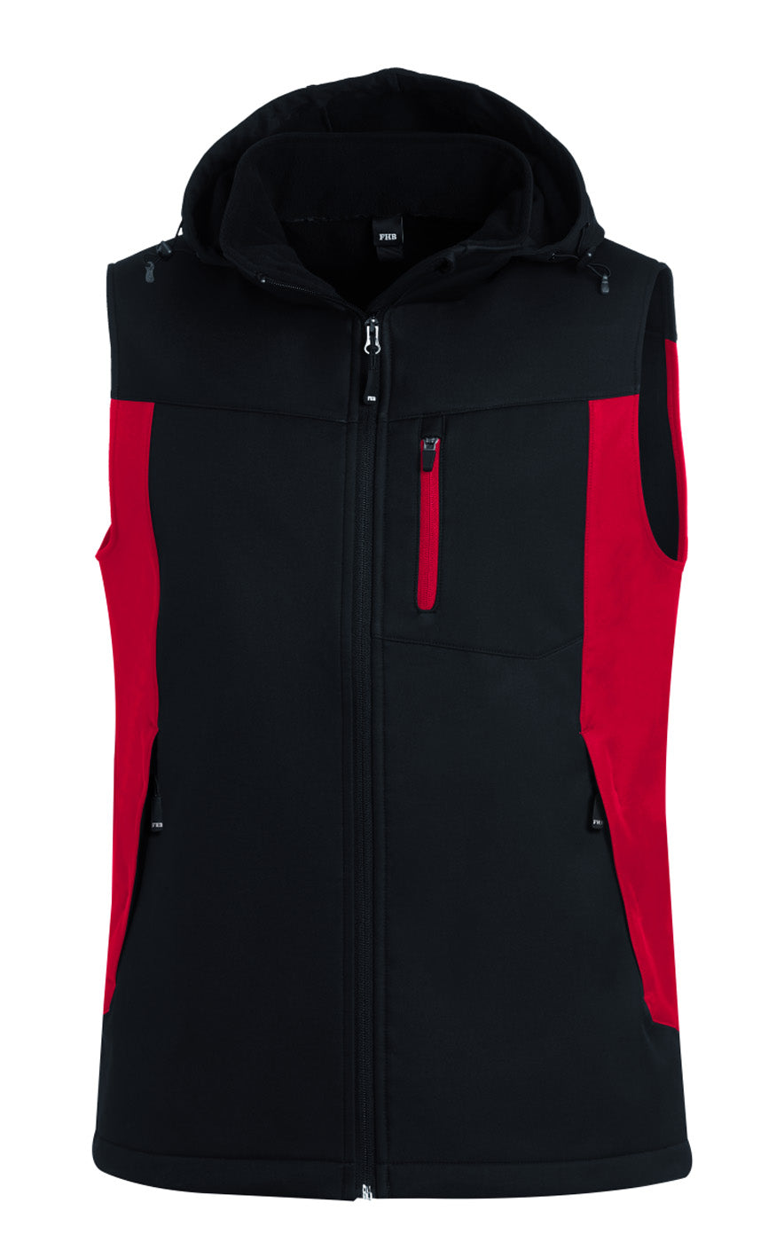FHB JUSTUS Softshellweste rot/schwarz