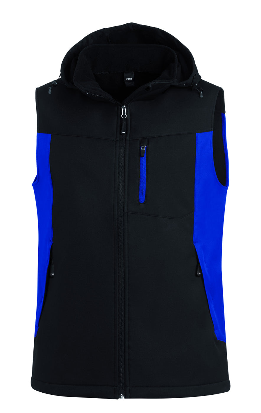 FHB JUSTUS Softshellweste royalblau/schwarz