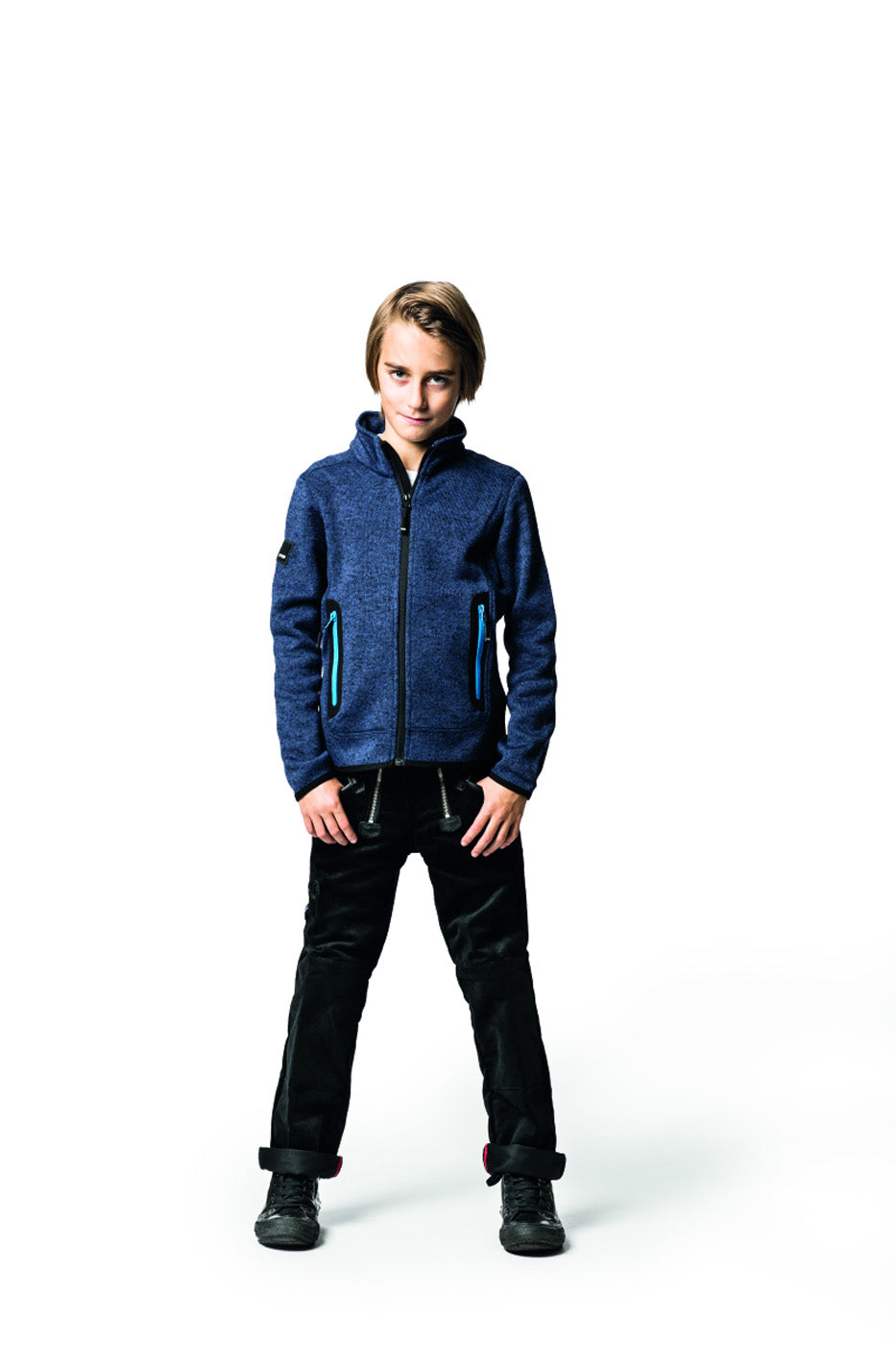 FHB MATS Strick-Fleece-Jacke Kinder marine