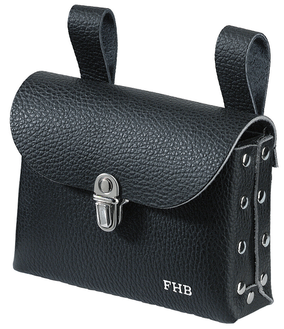 FHB ARNO Nageltasche einfach genietet mit Klappe schwarz
