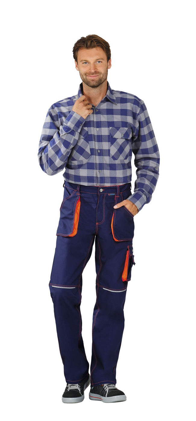 Planam Bundhose Basalt Neon marine/orange