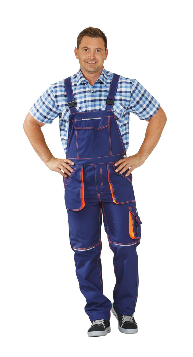 Planam Latzhose Basalt Neon marine/orange