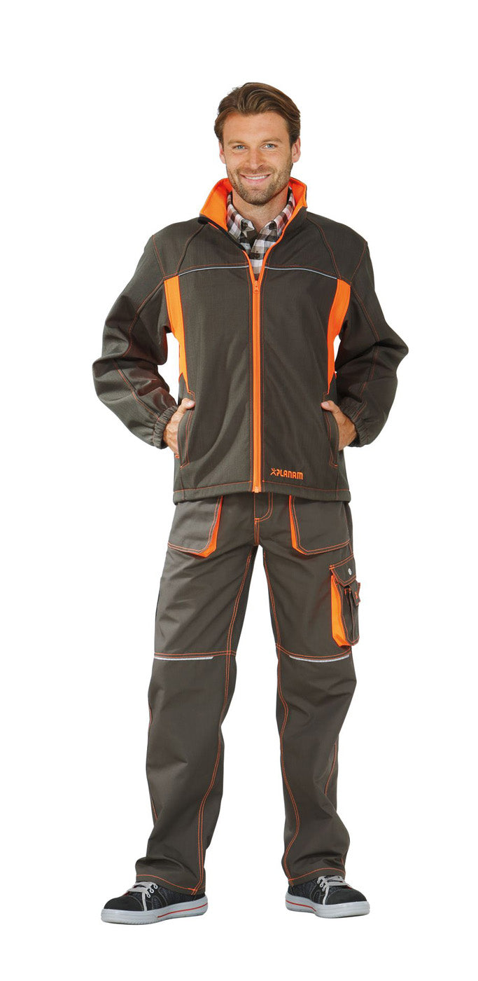 Planam Softsjacke Basalt Neon oliv/orange