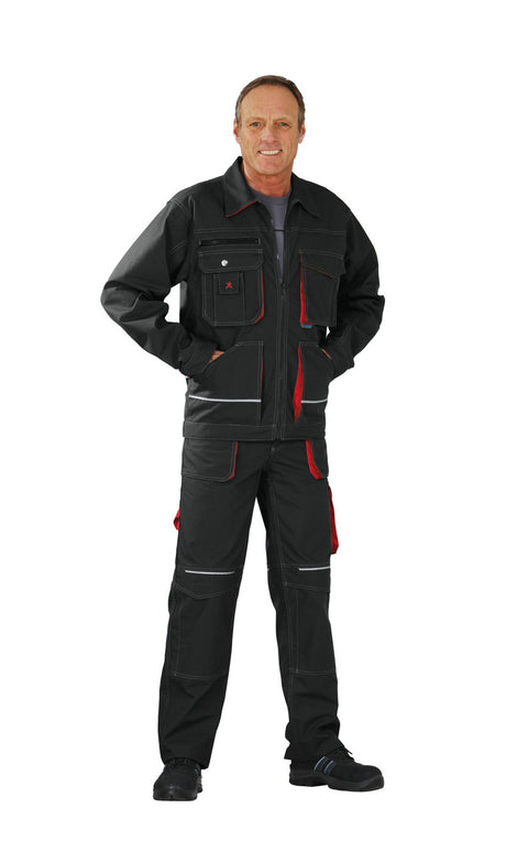 Planam Bundjacke Basalt anthrazit/rot