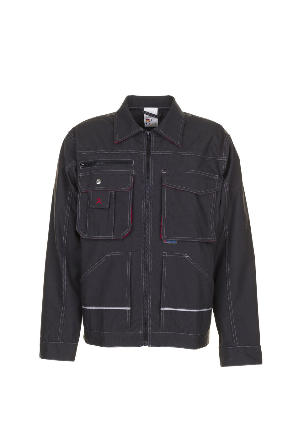 Planam Bundjacke Basalt anthrazit/rot