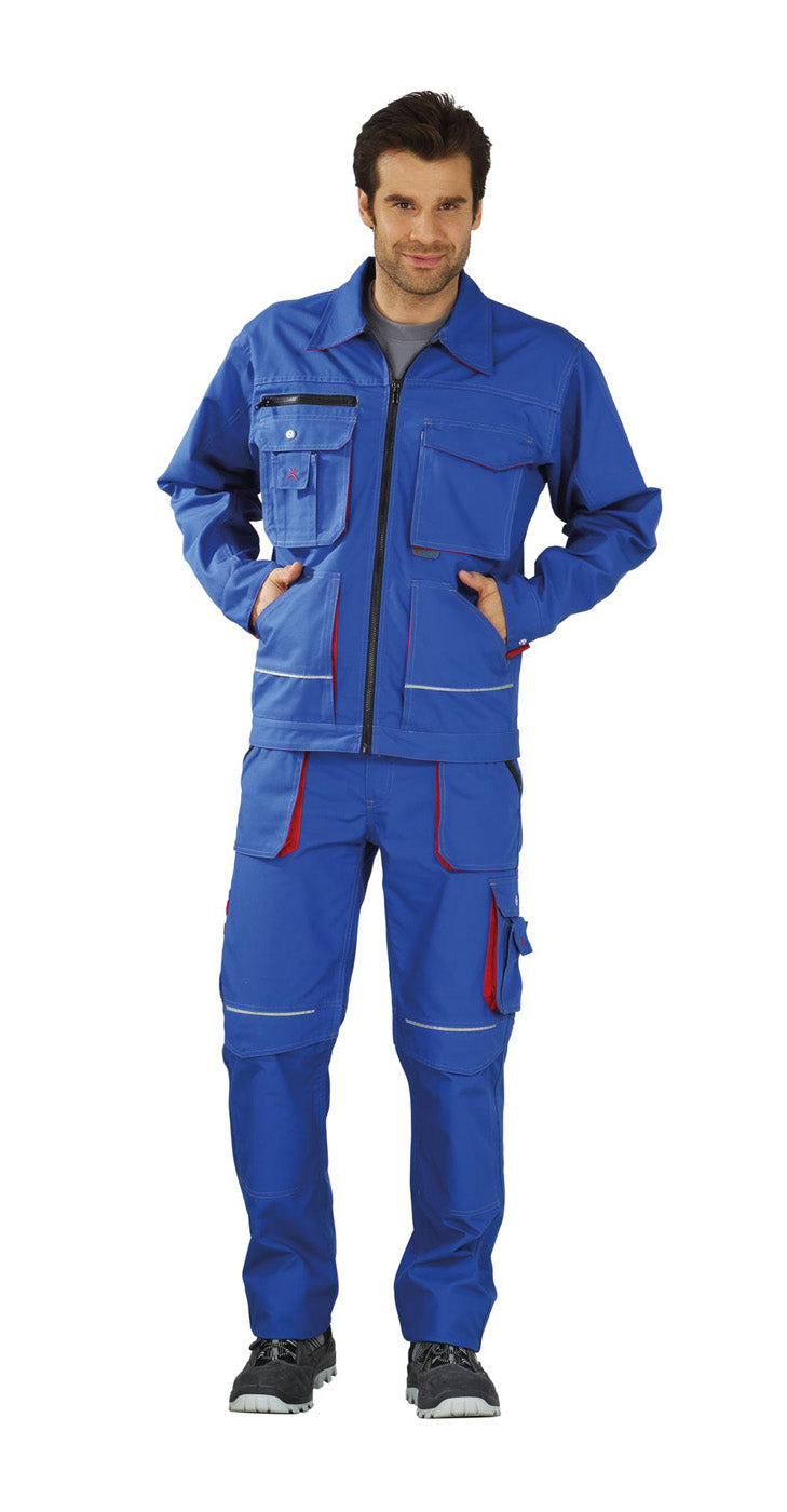 Planam Bundjacke Basalt kornblau/rot