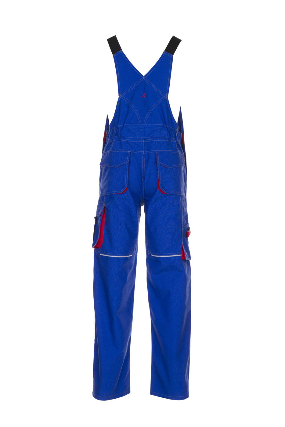 Planam Latzhose Basalt kornblau/rot