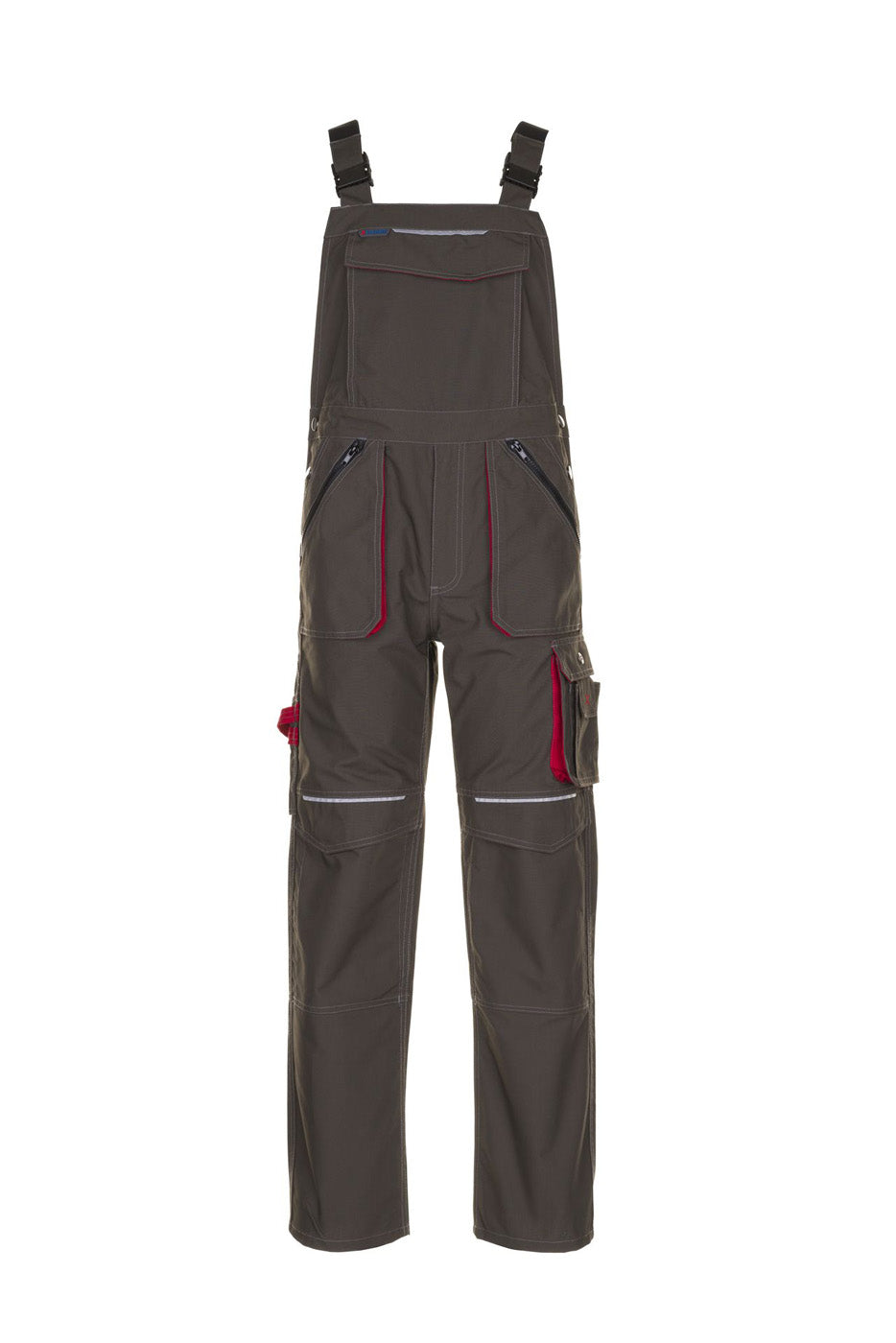 Planam Latzhose Basalt oliv/rot