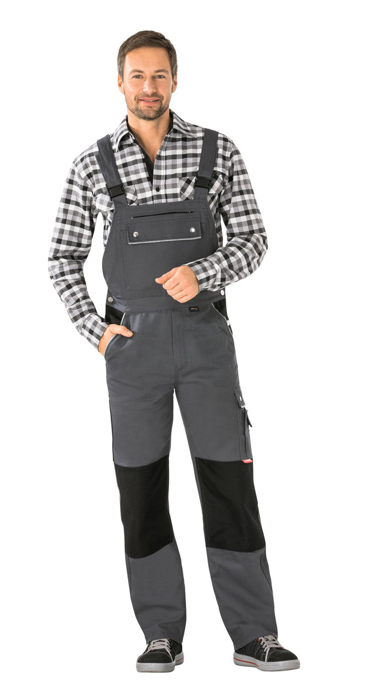 Planam Latzhose Canvas 320 grau/schwarz