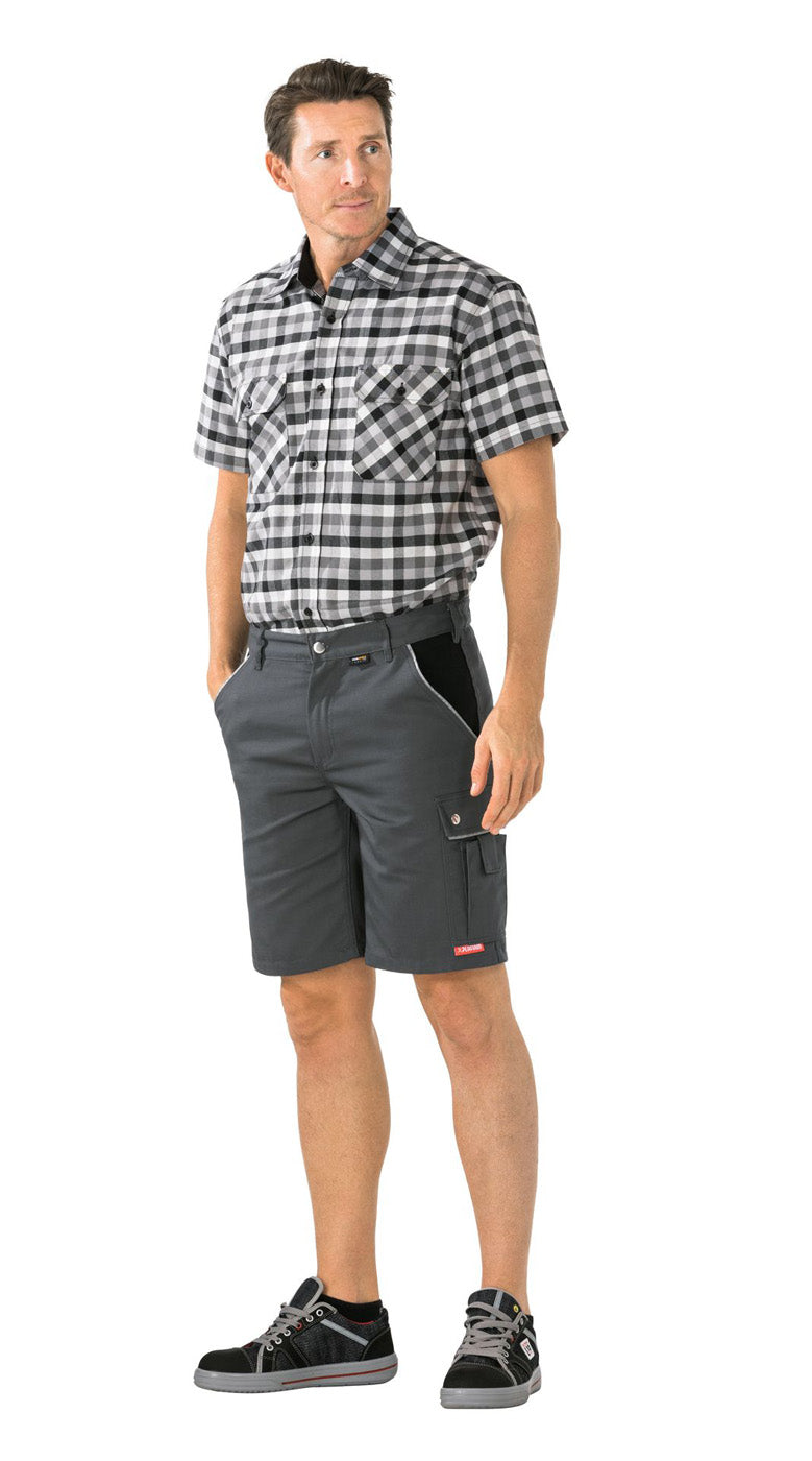Planam Shorts Canvas 320 grau/schwarz