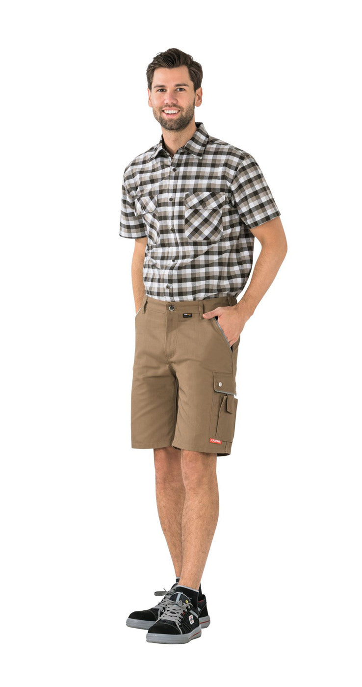 Planam Shorts Canvas 320 khaki/schwarz