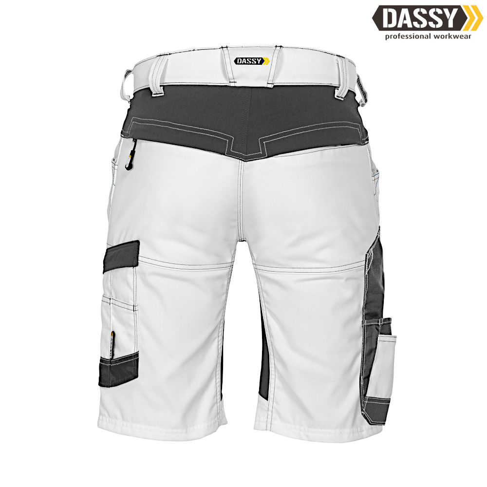 DASSY Axis Painters Malershorts mit Stretch weiß-anthrazitgrau