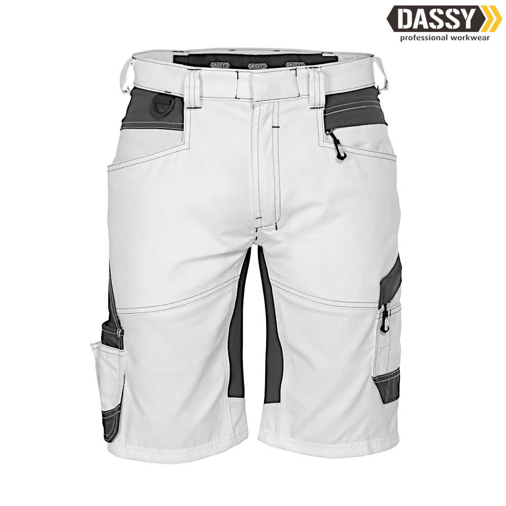 DASSY Axis Painters Malershorts mit Stretch weiß-anthrazitgrau