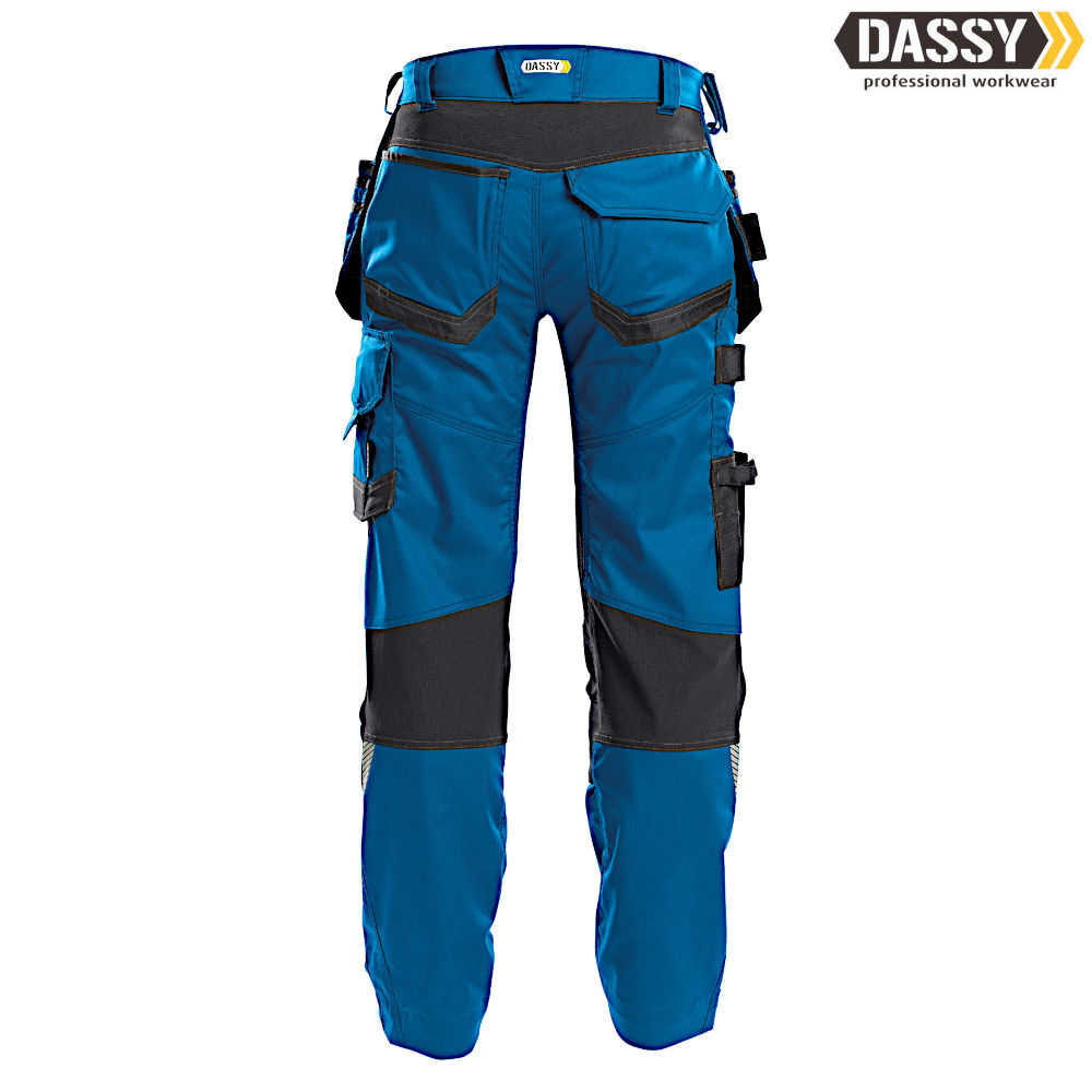 DASSY FLUX Arbeitshose Stretch azurblau anthrazitgrau