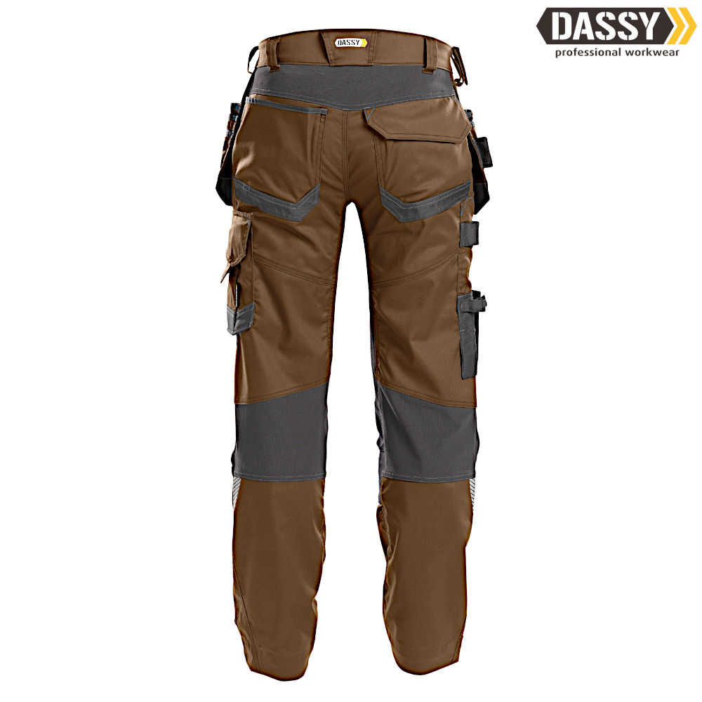 DASSY FLUX Arbeitshose Stretch lehmbraun anthrazitgrau