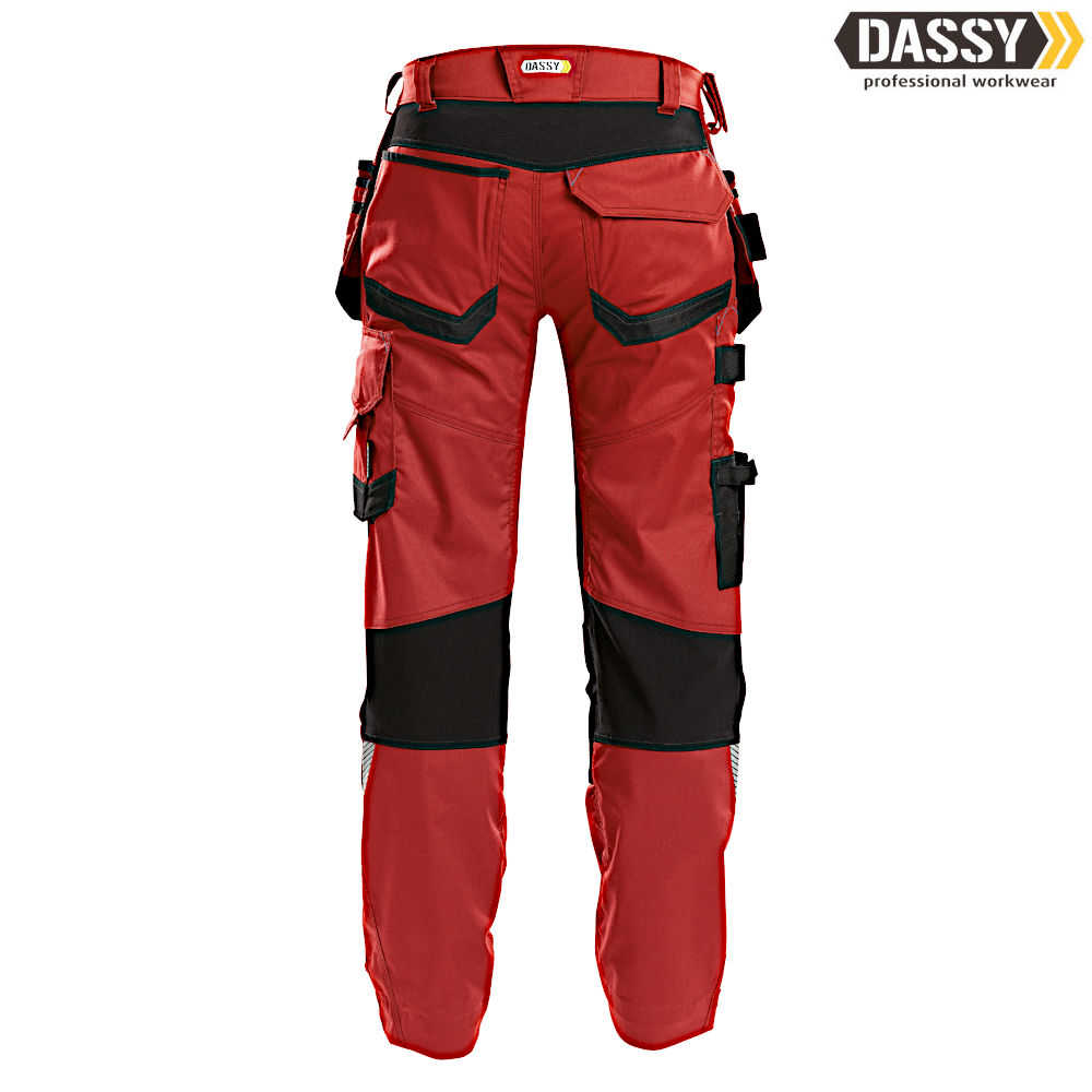 DASSY FLUX Arbeitshose Stretch rot schwarz