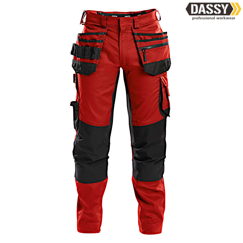 DASSY FLUX Arbeitshose Stretch rot schwarz