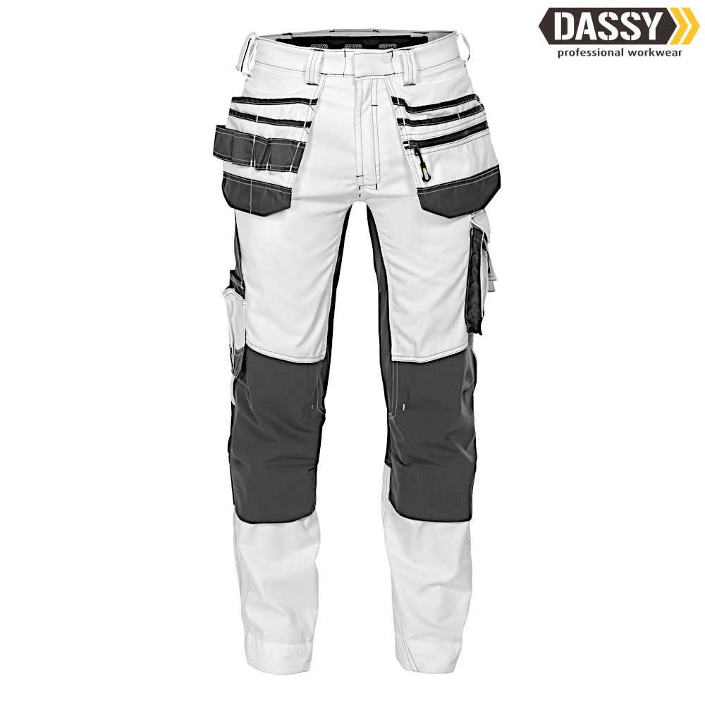 DASSY Flux Painters Malerhose Stretch weiss grau