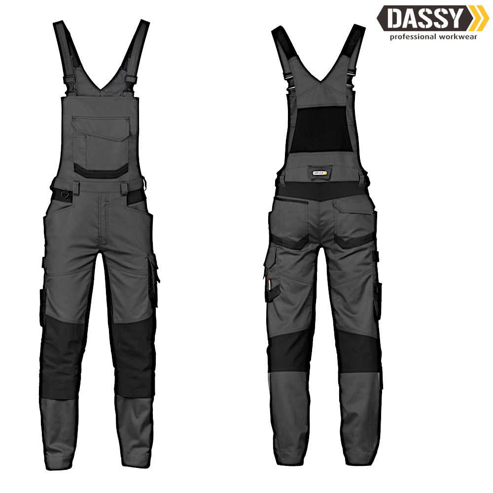DASSY Tronix Latzhose Stretch anthrazitgrau schwarz