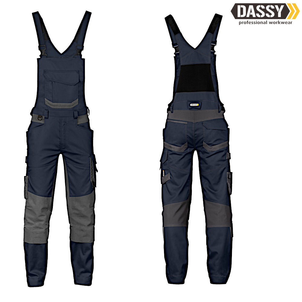 DASSY Tronix Latzhose Stretch nachtblau anthrazitgrau
