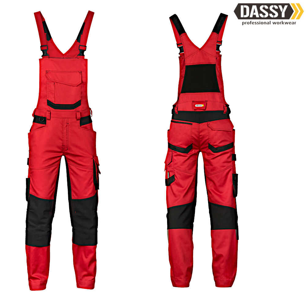 DASSY Tronix Latzhose Stretch rot schwarz