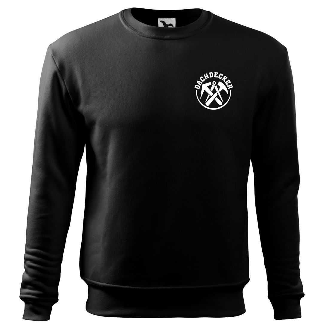 Dachdecker Sweatshirt Herren schwarz mit Zunftzeichen