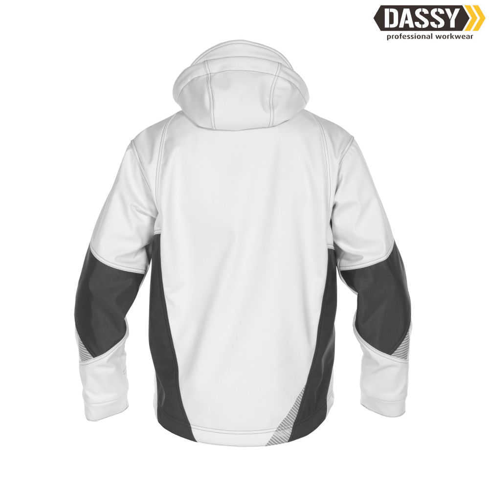 DASSY Gravity Softshell-Jacke weiss anthrazitgrau