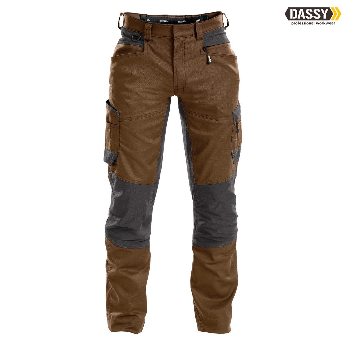 DASSY® Helix Arbeitshose Stretch D-Flex lehmbraun grau