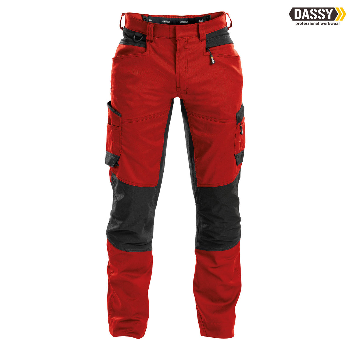 DASSY® Helix Arbeitshose Stretch D-Flex rot schwarz
