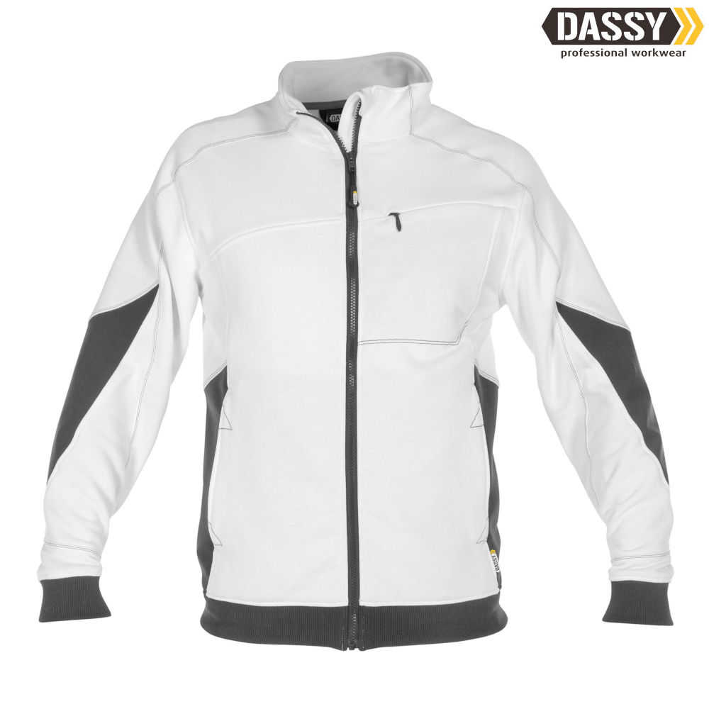 DASSY Velox Sweatshirt Jacke D-FX Flex weiss grau