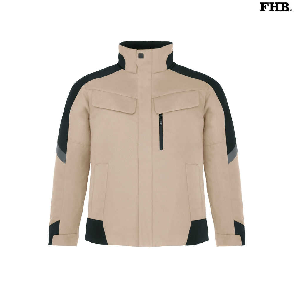 FHB LARS Arbeitsjacke Winter beige schwarz