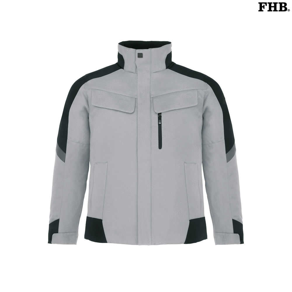 FHB LARS Arbeitsjacke Winter grau schwarz