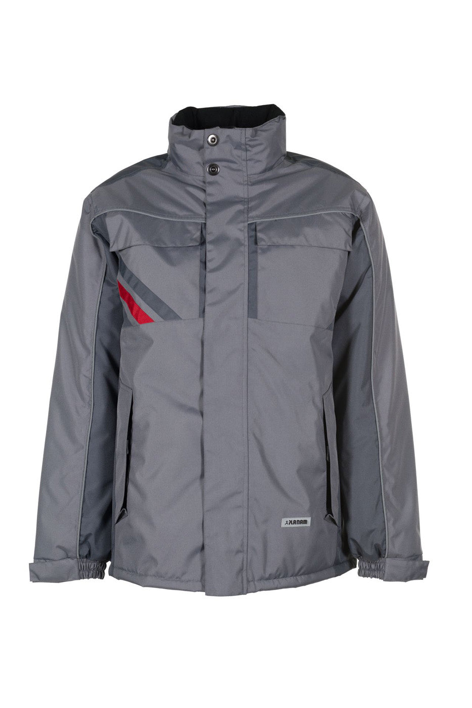 Planam Winterjacke Highline zink/schiefer/rot