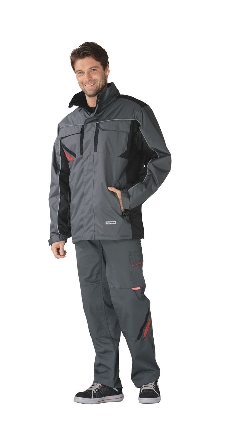 Planam Winterjacke Highline schiefer/schwarz/rot