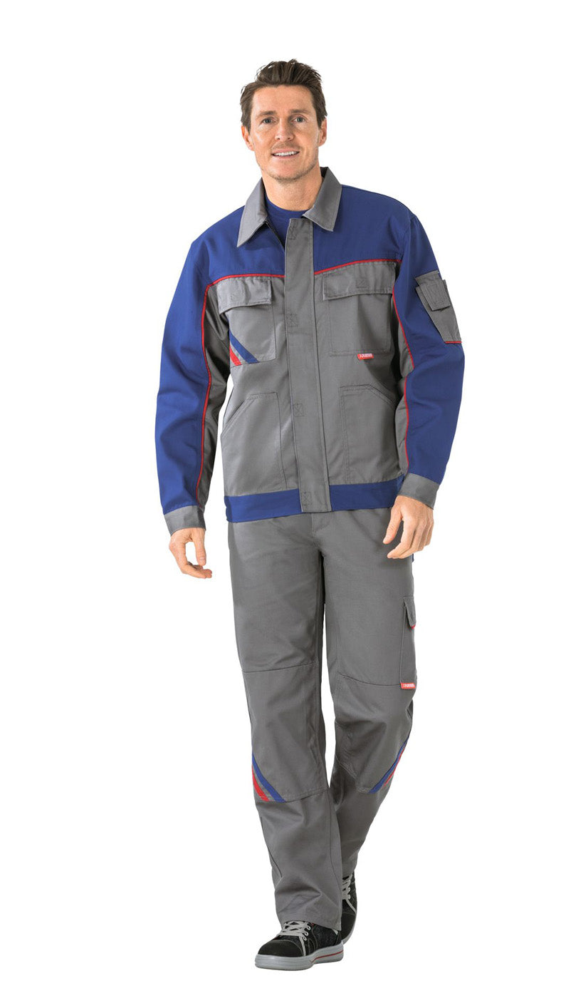 Planam Bundjacke Highline zink/kornblau/rot