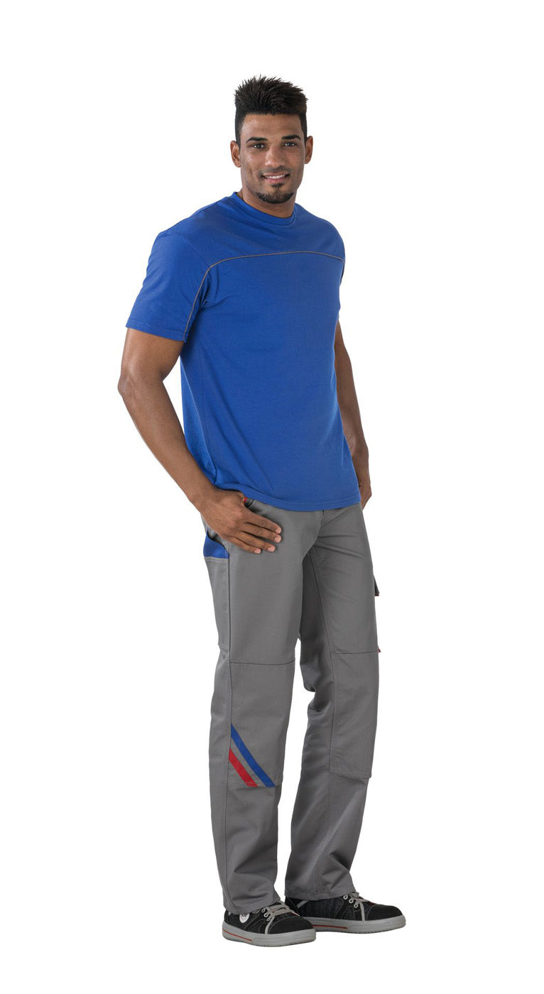 Planam Bundhose Highline zink/kornblau/rot