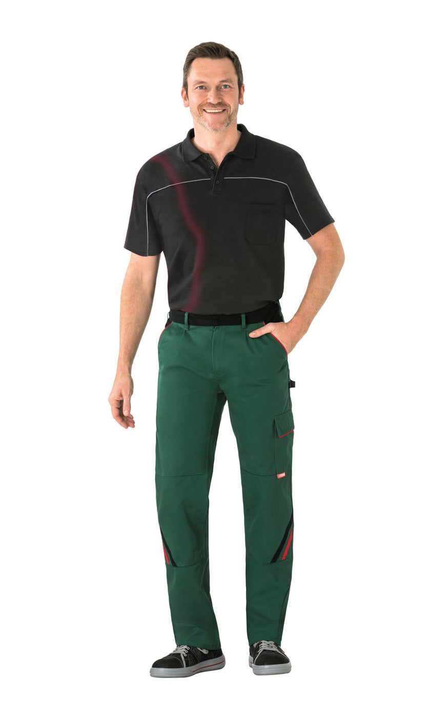 Planam Bundhose Highline grün/schwarz/rot