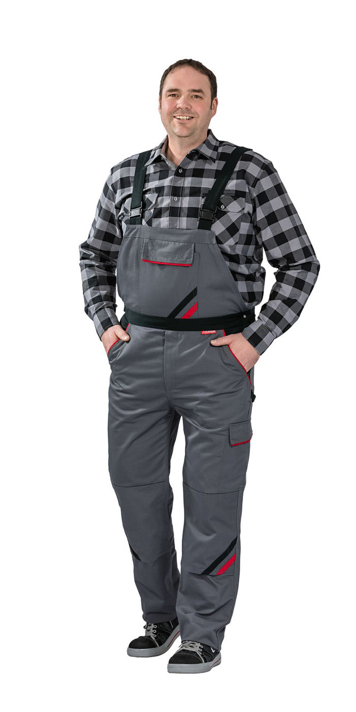 Planam Latzhose Highline schiefer/schwarz/rot