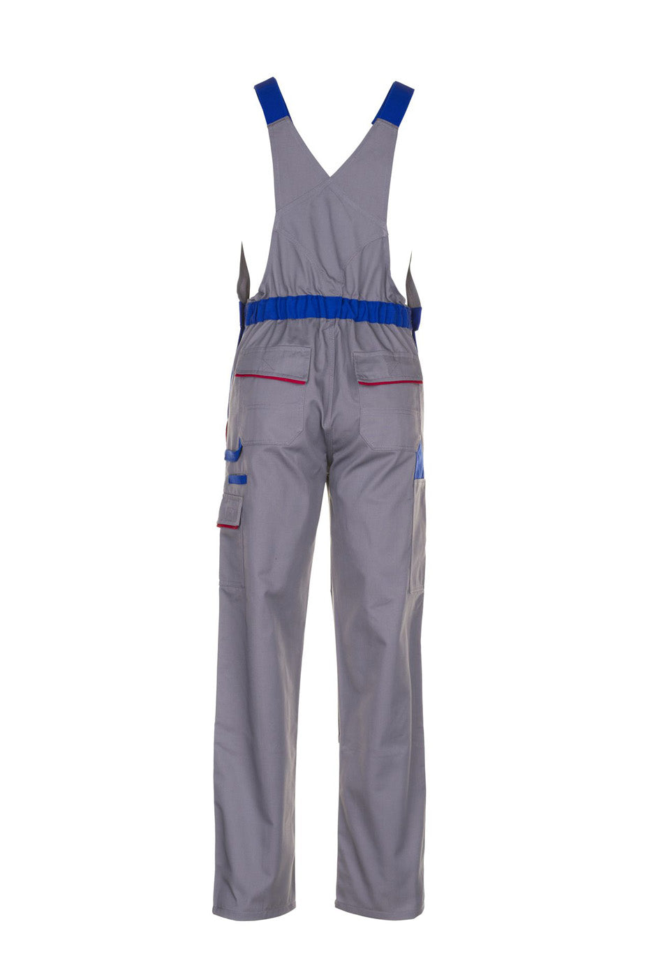 Planam Latzhose Highline zink/kornblau/rot