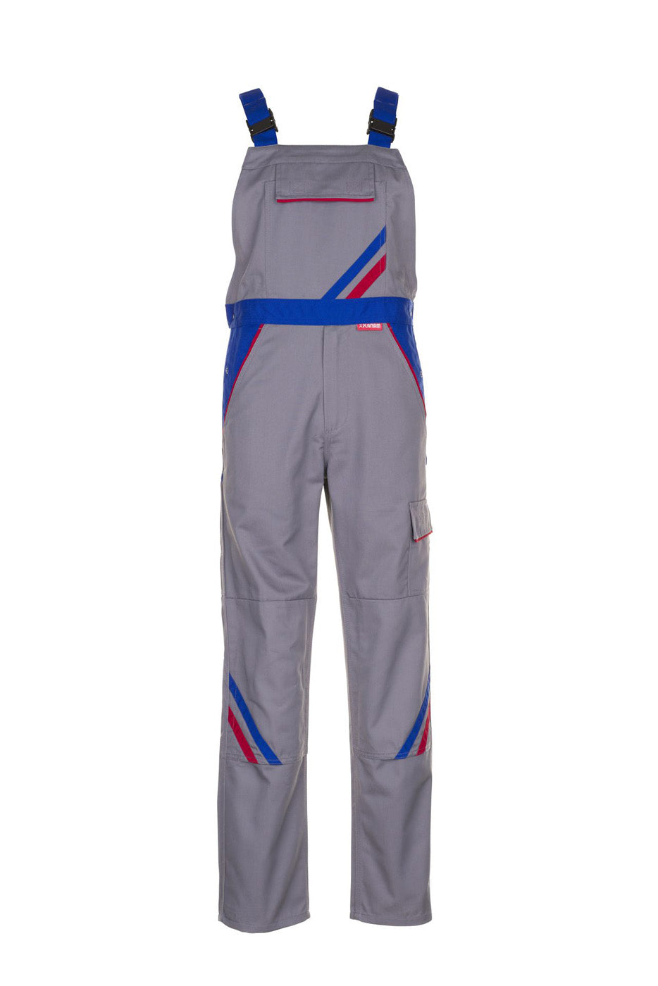 Planam Latzhose Highline zink/kornblau/rot