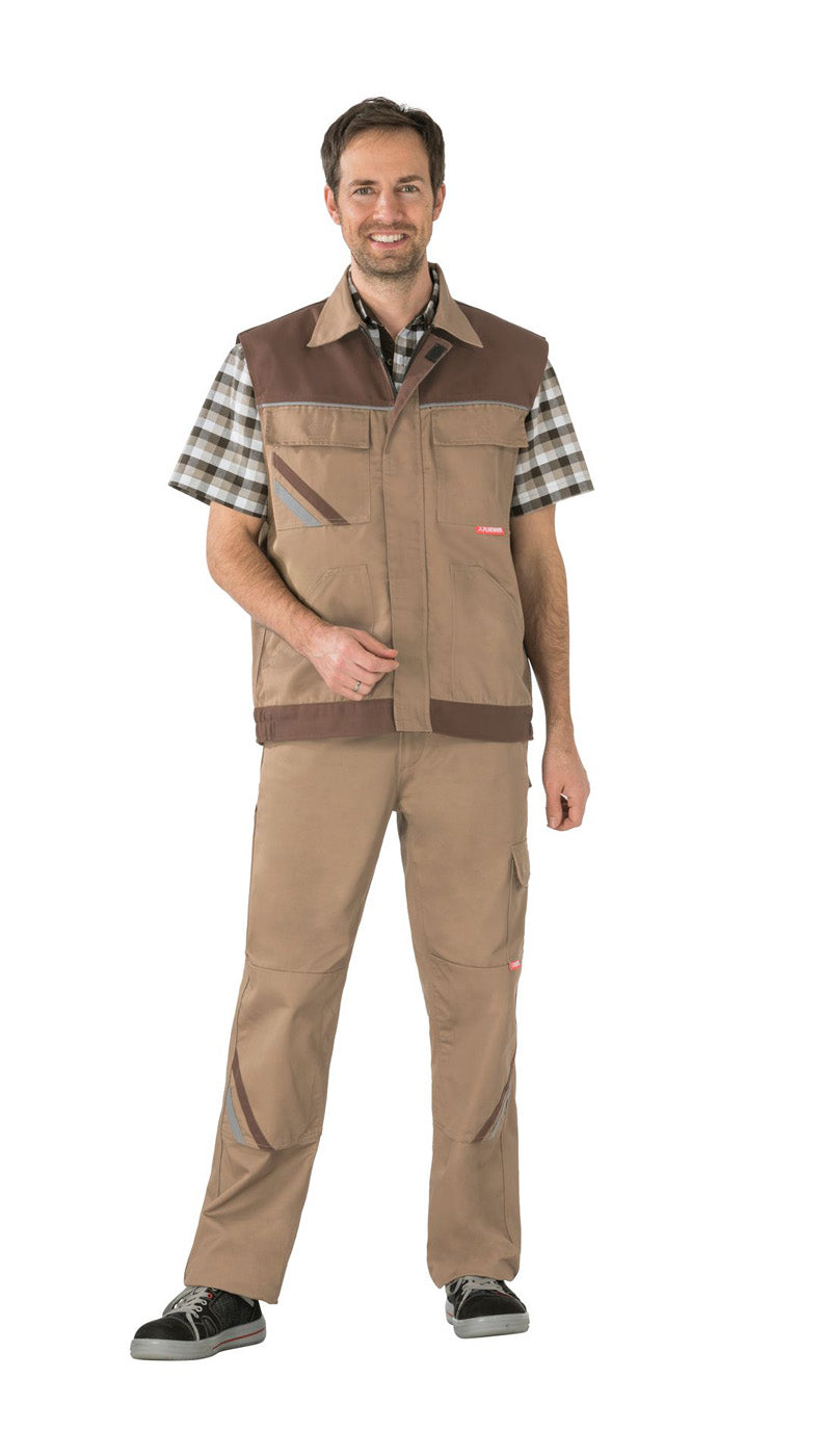 Planam Weste Highline khaki/braun/zink