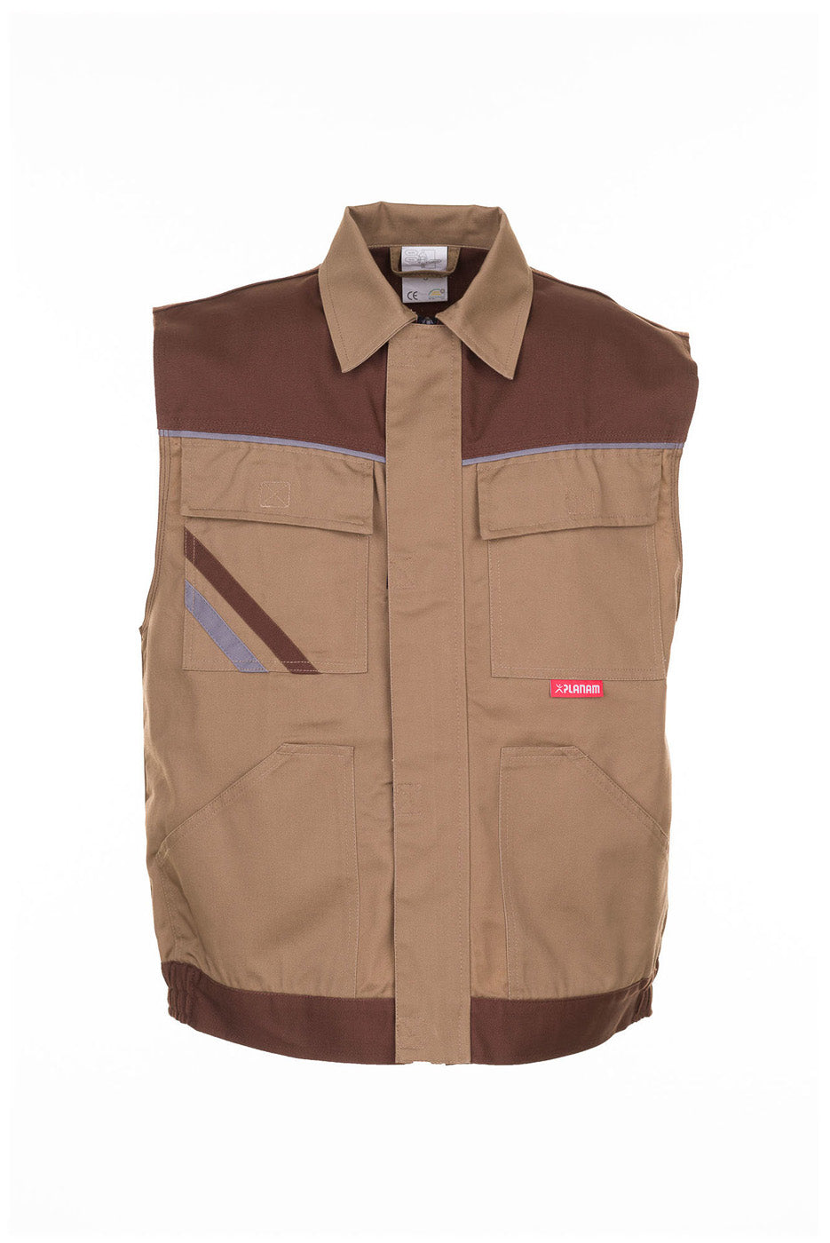 Planam Weste Highline khaki/braun/zink