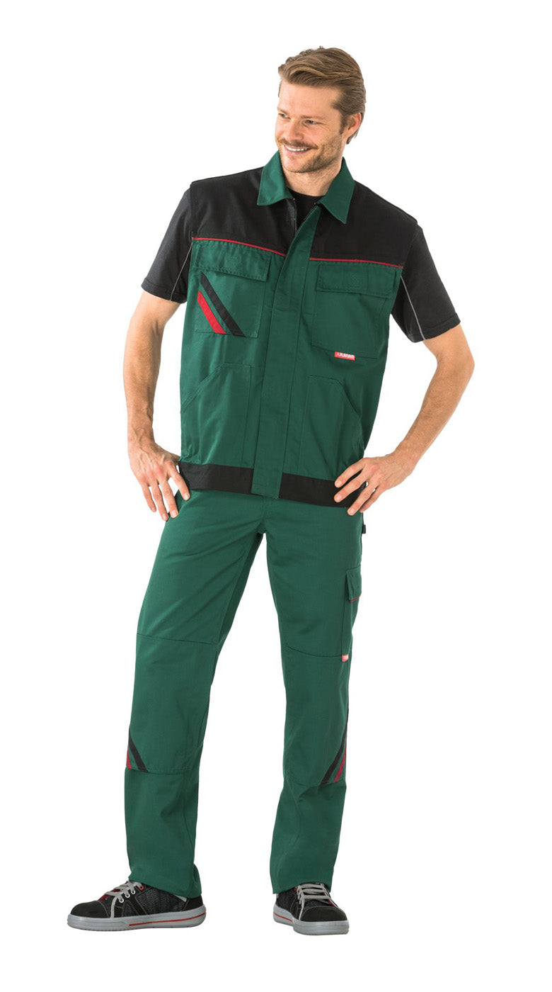 Planam Weste Highline grün/schwarz/rot