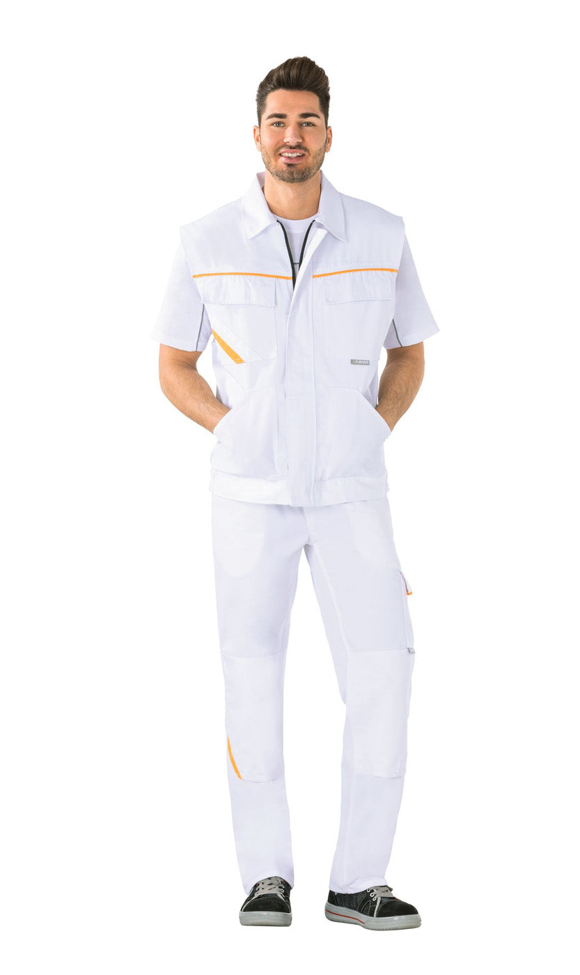 Planam Weste Highline reinweiß/reinweiß/gelb