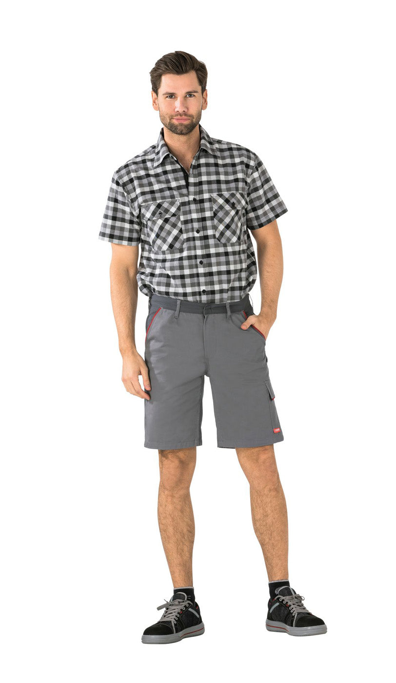 Planam Shorts Highline zink/schiefer/rot