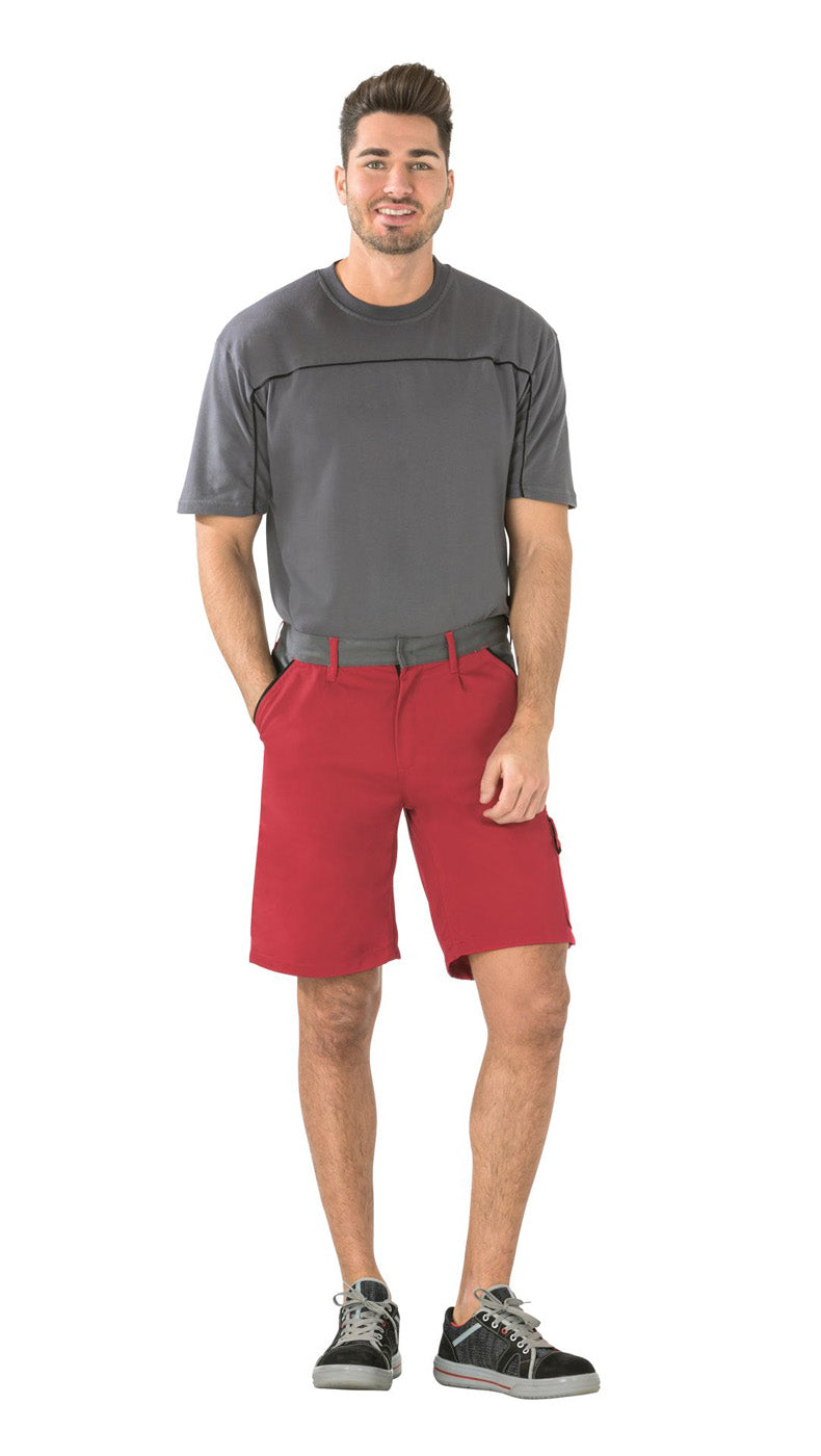 Planam Shorts Highline rot/schiefer/schwarz