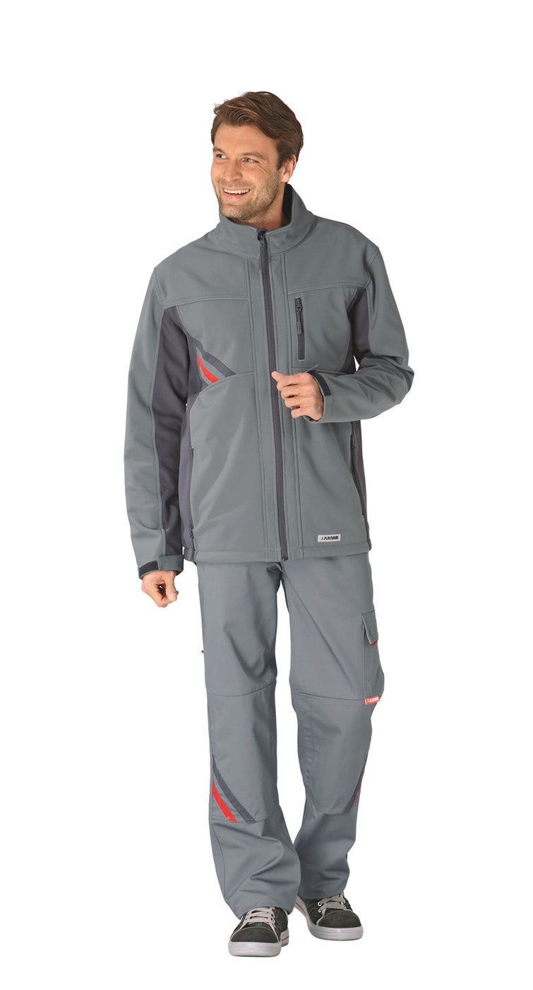Planam Softsjacke Highline zink/schiefer/rot