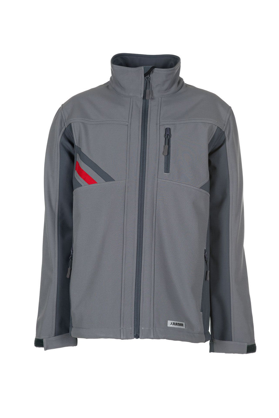 Planam Softsjacke Highline zink/schiefer/rot